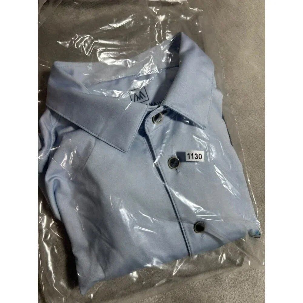 Mizzen Main Polo Shirt Men Small Blue Crab Golf Performance Outdoor Short Sleeve